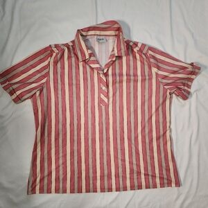 Nikki Striped Stretchy Casual Womens Polo Top